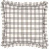 Annie Buffalo Check Grey Fabric Pillow 18" Filled