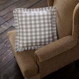 Annie Buffalo Check Grey Fabric Pillow 18" Filled