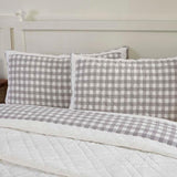 Annie Buffalo Check Grey Quilted King Sham 21x37"