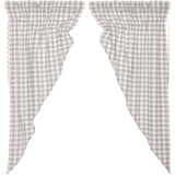 Annie Buffalo Check Grey Lined Prairie Curtains