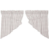 Annie Buffalo Check Grey Lined Prairie Swag Curtains