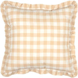 Annie Buffalo Check Tan Fabric Pillow 18" Filled