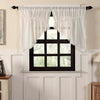 Antique White Fringed Tobacco Cloth Prairie Swag Curtains