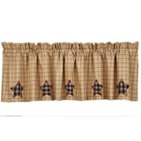 Bingham Star Applique Lined Valance - Primitive Star Quilt Shop - 1