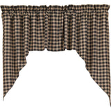 Bingham Star Plaid Lined Swag Curtains - Primitive Star Quilt Shop - 1