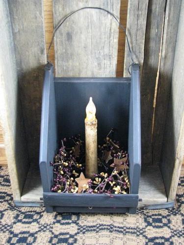 Black Wall Candle Holder with Timer Taper Candle - Primitive Star Quilt Shop - 1