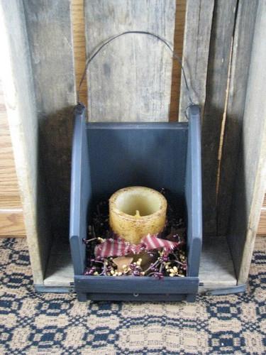 Black Wall Candle Holder with Timer Pillar - Primitive Star Quilt Shop - 6