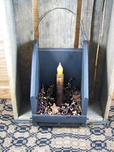 Black Wall Candle Holder with Timer Taper Candle - Primitive Star Quilt Shop - 2