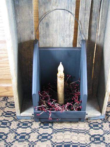 Black Wall Candle Holder with Timer Taper Candle - Primitive Star Quilt Shop - 3