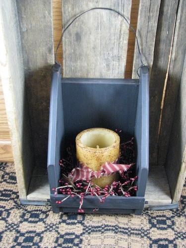 Black Wall Candle Holder with Timer Pillar - Primitive Star Quilt Shop - 8