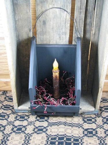 Black Wall Candle Holder with Timer Taper Candle - Primitive Star Quilt Shop - 4