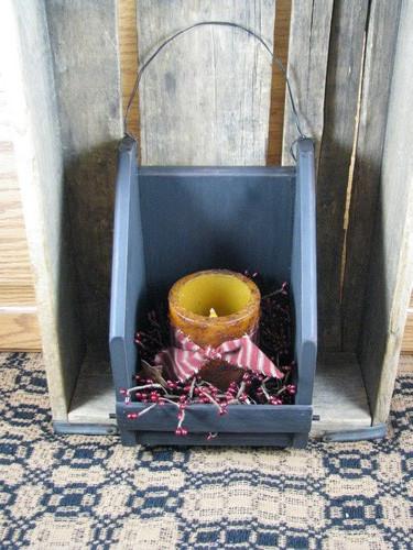 Black Wall Candle Holder with Timer Pillar - Primitive Star Quilt Shop - 1