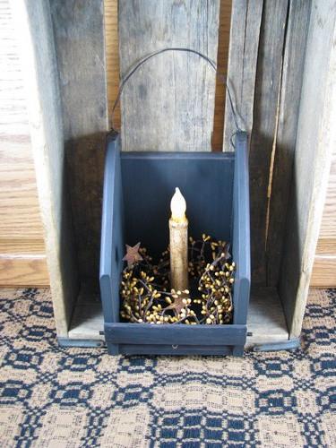 Black Wall Candle Holder with Timer Taper Candle - Primitive Star Quilt Shop - 5