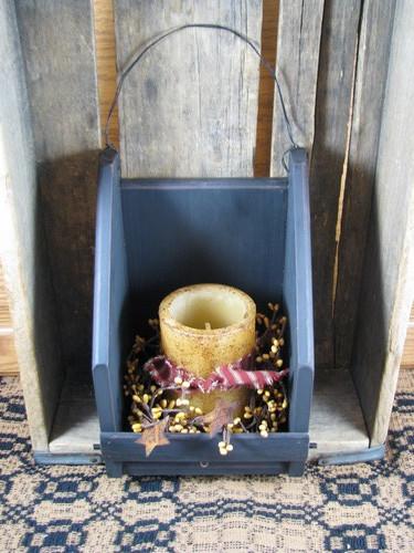 Black Wall Candle Holder with Timer Pillar - Primitive Star Quilt Shop - 2