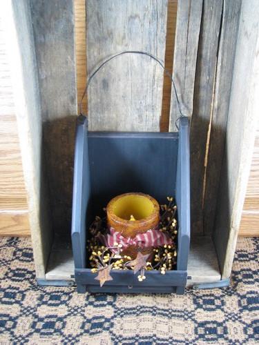Black Wall Candle Holder with Timer Pillar - Primitive Star Quilt Shop - 3