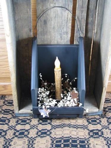 Black Wall Candle Holder with Timer Taper Candle - Primitive Star Quilt Shop - 7