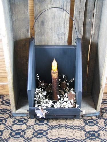 Black Wall Candle Holder with Timer Taper Candle - Primitive Star Quilt Shop - 8