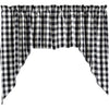 Buffalo Black Check Lined Swag Curtains - Primitive Star Quilt Shop - 1