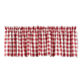 Buffalo Red Check Lined Valance - Primitive Star Quilt Shop - 1