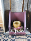 Burgundy Wall Candle Holder with Timer Pillar - Primitive Star Quilt Shop - 7