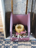 Burgundy Wall Candle Holder with Timer Pillar - Primitive Star Quilt Shop - 7
