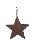 Burgundy Star Shower Curtain Hooks - Set of 12 - Primitive Star Quilt Shop