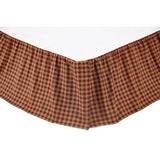 Burgundy Check Bed Skirt in 3 SIZES