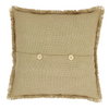 Burlap Natural Fringed Pillow 16" Filled