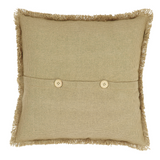 Burlap Natural Fringed Pillow 16" Filled