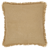 Burlap Natural Fringed Pillow 16" Filled