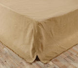 Burlap Natural Fringed Bed Skirt in 3 SIZES