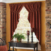 Campbell Wine Lined Prairie Curtains - Primitive Star Quilt Shop