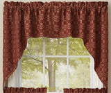 Campbell Wine Lined Swag Curtains - Primitive Star Quilt Shop - 1