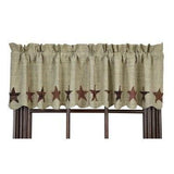 Abilene Star Scalloped Lined Valance - Primitive Star Quilt Shop - 2