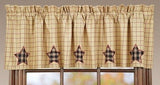 Bingham Star Applique Lined Valance - Primitive Star Quilt Shop - 2