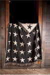 Black Star Woven Throw - Primitive Star Quilt Shop