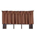 Burgundy Check Scalloped Lined Valance - Primitive Star Quilt Shop