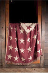 Burgundy Star Woven Throw - Primitive Star Quilt Shop