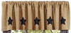 Burlap Natural Black Stencil Star Valance - Primitive Star Quilt Shop - 1