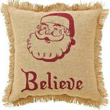 Burlap Santa Pillow 10x10" - Primitive Star Quilt Shop