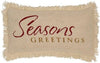 Burlap Creme "Seasons Greetings" Pillow 7x13" - Primitive Star Quilt Shop