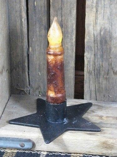 Iron Star Taper Candle Holder - Primitive Star Quilt Shop - 2