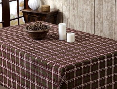 Jackson Plaid Burlap Table Cloth 60x60" - Primitive Star Quilt Shop - 1