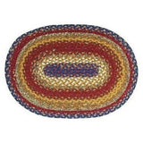 Log Cabin Step Oval Cotton Braided Floor Runner 2'6"x6' - Primitive Star Quilt Shop - 1