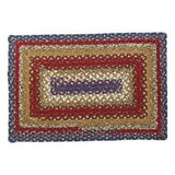 Log Cabin Step Rectangle Cotton Braided Rug 20x30" - Primitive Star Quilt Shop - 1