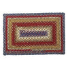 Log Cabin Step Rectangle Cotton Braided Rug 24x36" - Primitive Star Quilt Shop - 1