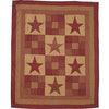 Ninepatch Star Quilted Throw - Primitive Star Quilt Shop