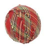 Tea Cabin #5 Red Plaid Rag Ball - Set of 6  1.5" - Primitive Star Quilt Shop