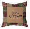 Tea Cabin "Bless Our Home" Pillow 10x10" - Primitive Star Quilt Shop - 1