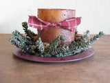 Tin Plate Christmas Candle Centerpiece - Primitive Star Quilt Shop - 2